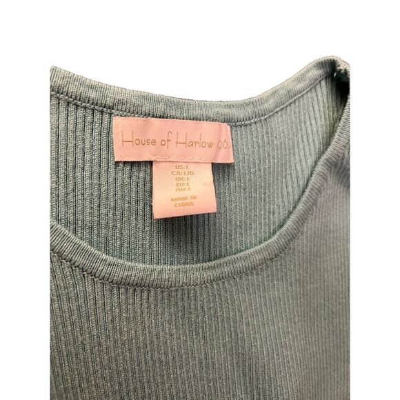 HOUSE OF HARLOW 1960 TURQUOISE RIBBED TANK TOP SIZE LARGE - Picture 3 of 7